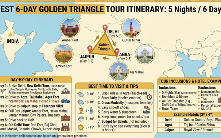 What Is the Best 6-Day Golden Triangle Tour Itinerary?